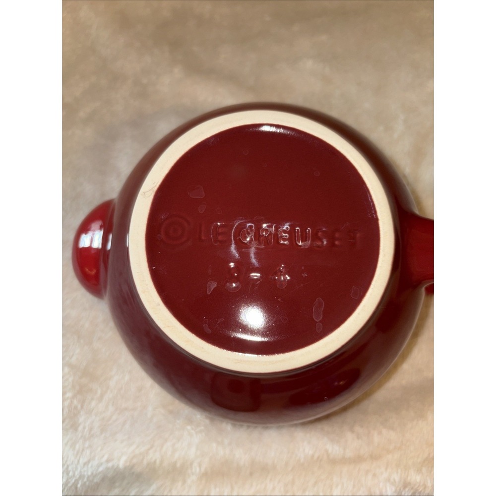 Le Creuset Large Teapot with Infuser 44 OZ (1.3L) Color: Cerise (Red) Ombré EUC - Picture 5 of 6